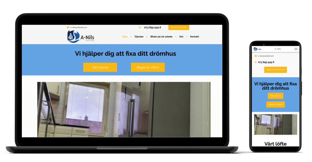 anils hemsida hemsida i dator och mobil